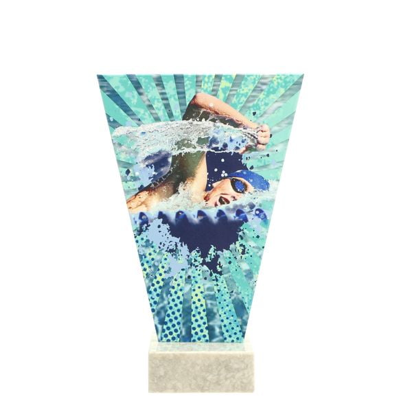 statuetka szklana pływanie trofe pływackie