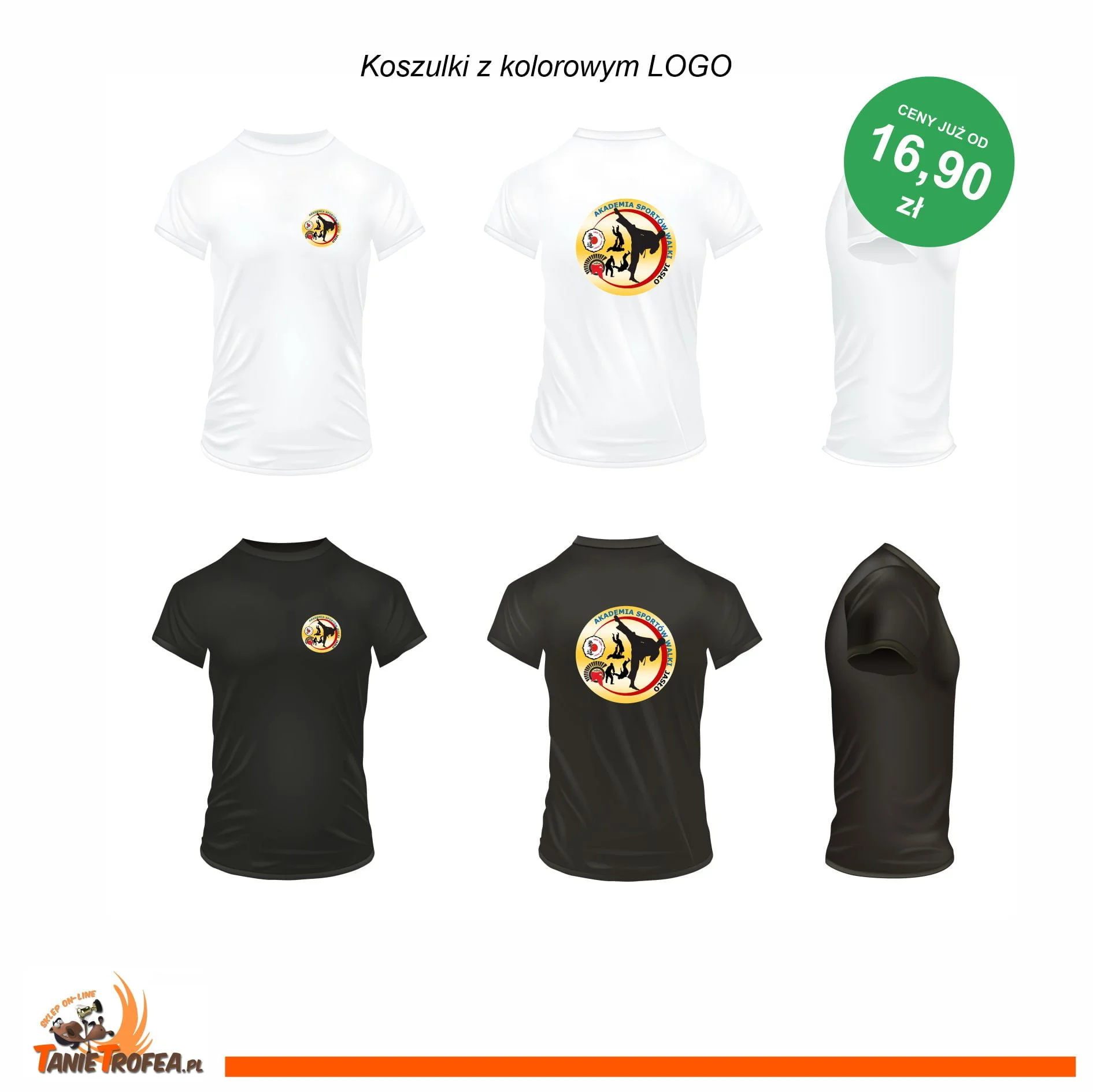 Koszulki z dowolnym kolorowym nadrukiem
