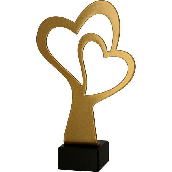 Metalowa statuetka trofeum ogolne serca