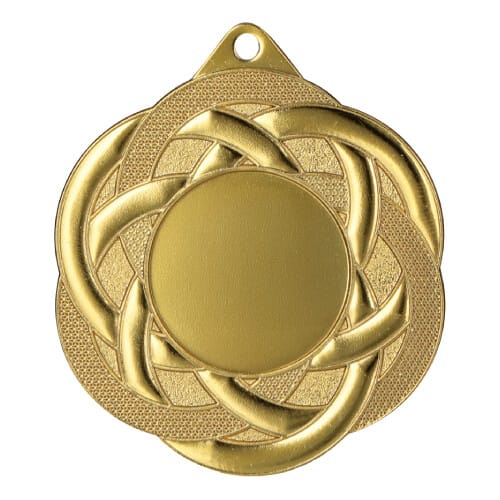Stalowy medal w kolorze złotym z miejscem na emblemat 25 mm